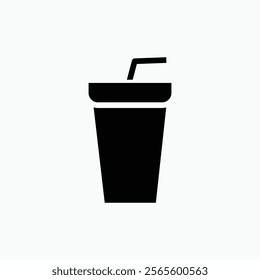 Soft drink vector icon, drink cup fully editable vector template