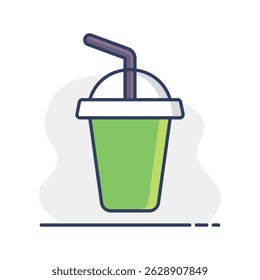 Ícone vetorial de refrigerante. Sinal de fast food. Símbolo de gráfico para site de culinária e design de aplicativos, logotipo, aplicativo, UI