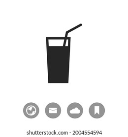 Soft drink vector icon. Glass of water sign icon.