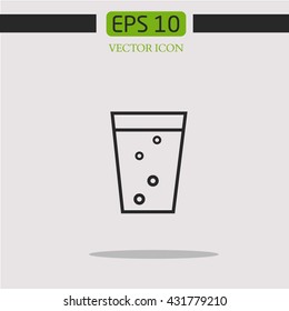 Soft drink vector icon. Glass of water sign icon.
