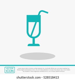 Soft drink vector icon. Glass of water sign.