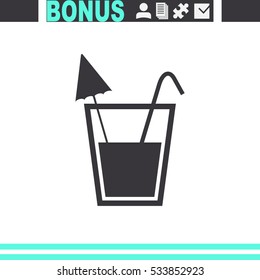 Soft drink vector icon. Glass of water sign.