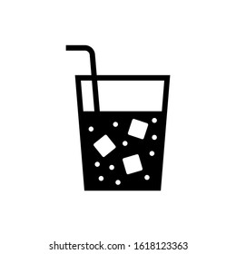 Soft drink vector icon, soft drink icon symbol sign, drinks  in black flat shape design isolated on white background