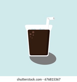 Soft Drink vector isolated on blue background.