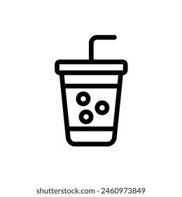 Soft drink vector line icon. Food icon collection. Thin signs for restaurant menu. Pixel perfect 64x64. Editable Strokes