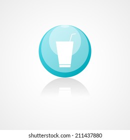 Soft drink web icon on white background
