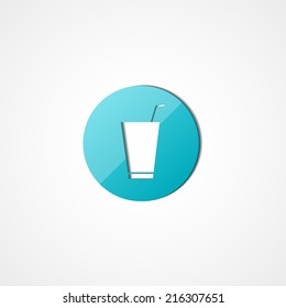 Soft drink web icon on white background