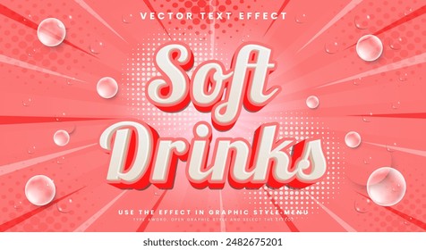 Soft Drinks editable text effect template suitable for drinks logo and brand