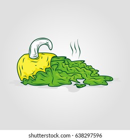 Soft drinks in a glass cartoon vector illustration