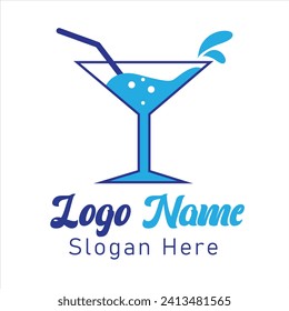 Soft drinks logo design vector template
