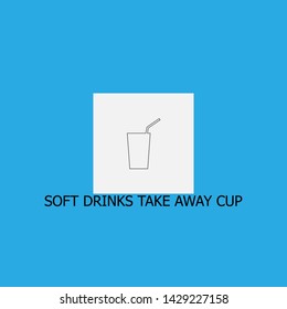 soft drinks take away cup icon sign signifier vector