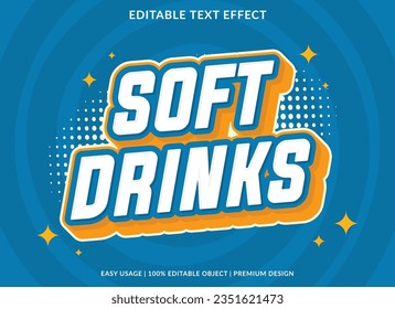 soft drinks text effect template design with 3d style use for business brand and logo