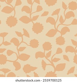 soft earthy color flower seamless pattern. pastel color flower pattern for fabric print, textile, wallpaper, or wrapping paper.