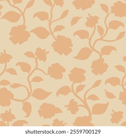 soft earthy color flower seamless pattern. pastel color flower pattern for fabric print, textile, wallpaper, or wrapping paper.