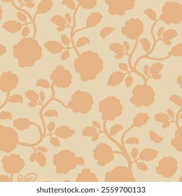 soft earthy color flower seamless pattern. pastel color flower pattern for fabric print, textile, wallpaper, or wrapping paper.