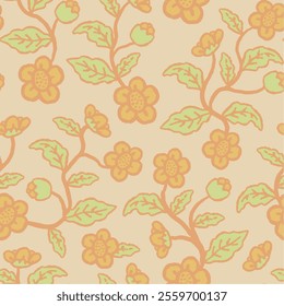 soft earthy color flower seamless pattern. pastel color flower pattern for fabric print, textile, wallpaper, or wrapping paper.