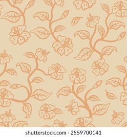 soft earthy color flower seamless pattern. pastel color flower pattern for fabric print, textile, wallpaper, or wrapping paper.