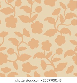 soft earthy color flower seamless pattern. pastel color flower pattern for fabric print, textile, wallpaper, or wrapping paper.