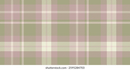Soft, earthy tones of beige, light pink, and olive green in a traditional tartan pattern, perfect for textiles and backgrounds.
