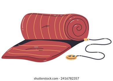 Weiche elektrische Decke, Vektorgrafik-Illustration einzeln auf weißem Hintergrund.