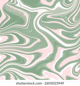 A soft and elegant abstract design with flowing green and pastel pink hues.