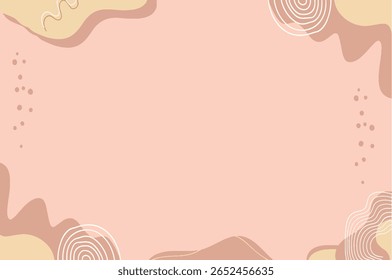 A soft and elegant abstract vector background with flowing organic shapes in pastel tones of peach, beige, and light brown. Perfect for social media templates, invitations, posters, branding, and crea