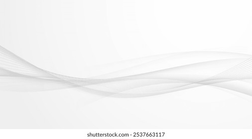 Meio-tom suave e elegante linhas cinzentas suaves sobre fundo de gradiente cinza. Ilustração vetorial