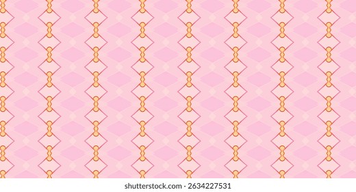 A soft and elegant pattern featuring shades of pink and orange with interconnected diamond shapes.