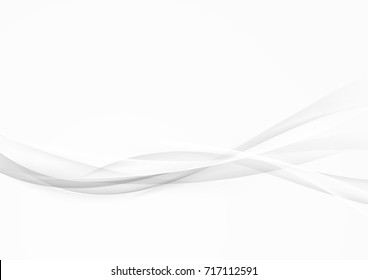 Soft elegant swoosh futuristic abstract smooth grey gradient lines composition. Vector illustration