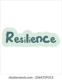 Soft and elegant typography of the word "Resilience" in pastel green with pink accents, highlighting strength and endurance. Perfect for inspirational campaigns.