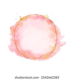 A soft and elegant watercolor circle with a touch of gold, perfect for adding a touch of luxury to your designs.