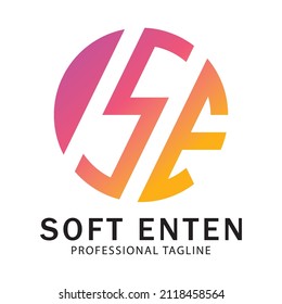 SOFT ENTEN Logo - SE letter logo 