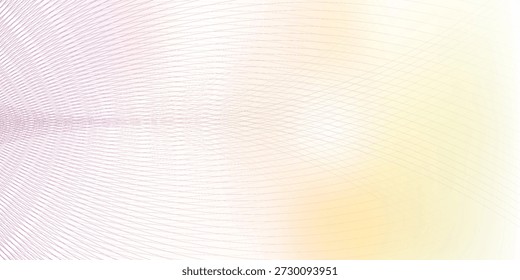 A soft, ethereal gradient background transitioning from pale pink to yellow, with a delicate, repeating geometric pattern on the left side.