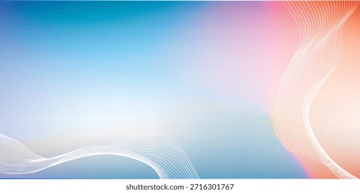 Soft, ethereal waves of light in blue, pink, and orange hues blend seamlessly, creating a serene and abstract visual.