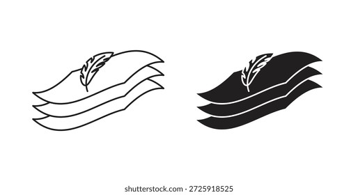 Iconos de tela suave. Icono lineal de Vector aislado sobre fondo blanco.