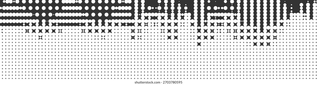 Textura punteada de semitono de desvanecimiento suave con delicado gradiente similar a píxeles que cambia suavemente de oscuro a claro, ideal para fondos contemporáneos, Elementos de diseño mínimos, diseños abstractos y modernos 