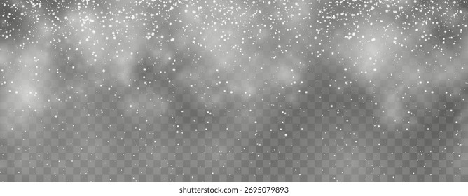 Neve Suave Em Fundo Transparente Cria Uma Atmosfera De Férias De inverno Perfeita Para O Design De Natal E Decoração Sazonal. Ilustração de vetor.