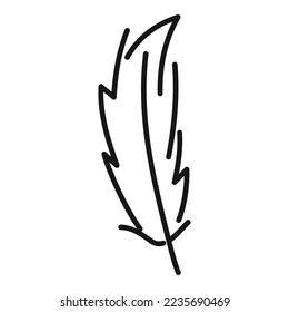 Soft feather icon outline vector. Quill bird. Ink art