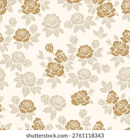 Soft feminine floral design with tiny roses in seamless layout, ideal for nursery textiles, pajamas, bedding, and surface pattern licensing.