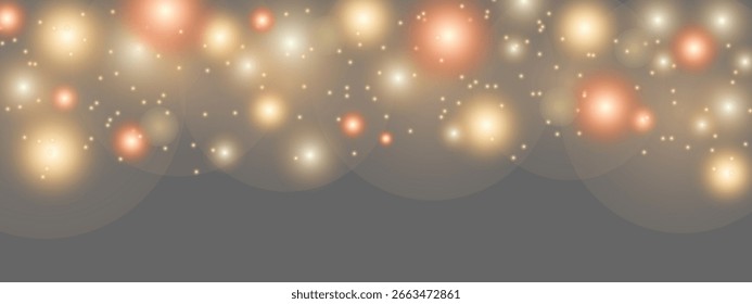 Luces festivas suaves del bokeh en fondo transparente