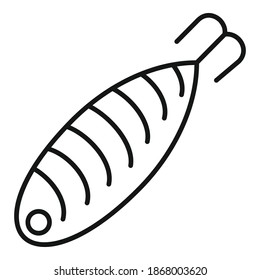 Soft fish bait icon. Outline soft fish bait vector icon for web design isolated on white background