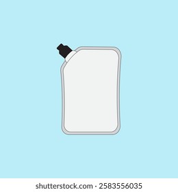 Soft flask bottles vector illustration on blue background. Hydration packs. Running, hiking sport equipment