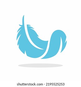 Soft floating feather icon. Vector illustration.