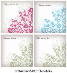 Soft floral background set