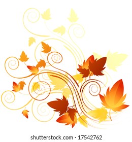 Soft floral elements with autumn in mind. Vector illustration