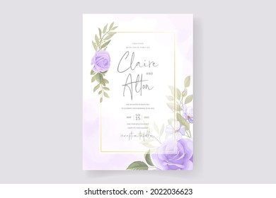 Soft floral and leaves wedding card