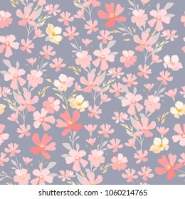 Soft floral pattern. Seamless flowers background for fabric, wrapping, wallpaper, paper.