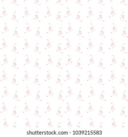 Soft Floral Seamless Pattern with hand drawn doodle small-scale flowers. Sakura blossom. Delicate romantic background for wallpaper, textile, wrapping paper, invitation cards, nursery, apparel. Vector