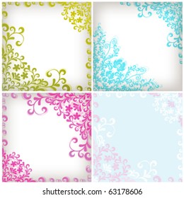 Soft floral vector background set