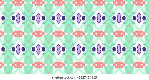 Soft Floral-Inspired Geometric Seamless Pattern in Pastel Tones